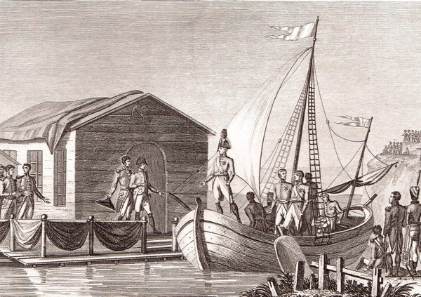 Встреча императоров Франции и России на реке Неман, 25 июня 1807 г.